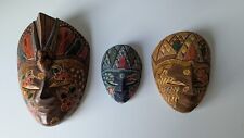 Dekorative Wayang-Masken aus Java (3 Stk.) im Set (Holz)