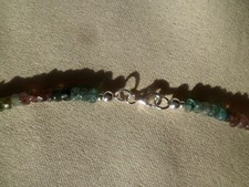 Halskette/ Armband mit Turmalin bunt, 4-5 mm Scheibe rund, 40-48 cm, 925 Silber