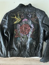 VB€ Ed Hardy Echtleder Jacke