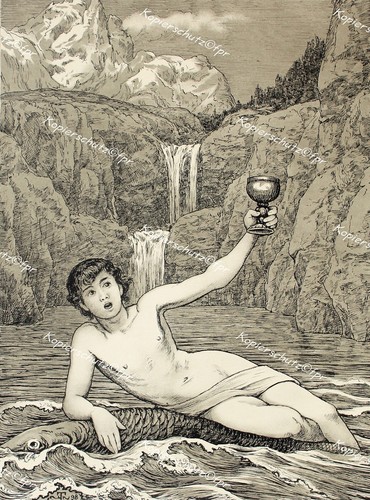 Hans thoma gebirgssee - hans, akt