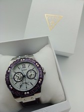 Guess Damen Analog Quarz Uhr mit Leder Armband W0775L6