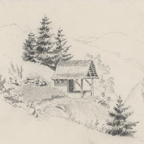 Zeichnung waldlandschaft - zeichnung,