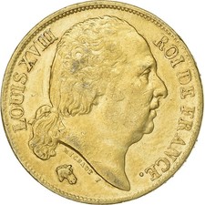 Frankreich, Louis XVIII, 20 Francs, Louis XVIII, 1817, Bayonne, Gold, S+