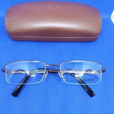 Trussardi Brillenfassung Braun /Ledereinsatz Randlos,  Federscharnier Ungetragen