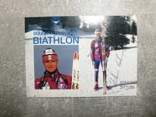 AK m.Orig.AG Edmund Zitturi ITA Biathlon Weltklasse 90er Rarität!