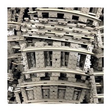 LEGO 2867c01 – 5x Train Track 9V Curve Dark Gray – Schiene Eisenbahn