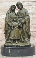 Messingskulptur Statue Of die Heilige Familie Religiös Christian Kunst Figur