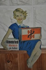 Altes Reklameschild 20er Jahre,Ulmenried Zigaretten,Eckstein,Tabak,Raucher
