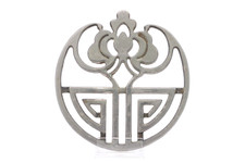 Warnecke Geschenke versilberter Untersetzer Kannenuntersetzer Art Deco Ø 18,5 cm