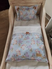 süßer Bär ❤kleine Puppenbettwäsche f.Korbwagen❤PuppenwagenGarnitur❤HandmadeNeu