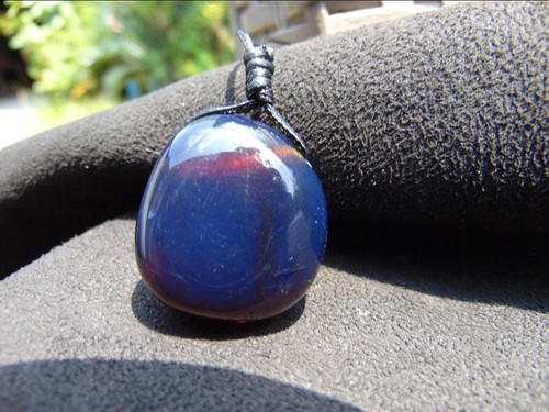 Blauer bernstein anhänger - blauer,