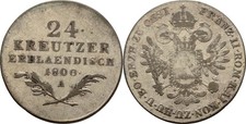 RDR Österreich Habsburg Wien 24 Kreuzer 1800 A Franz II./I.,Original Münze #U338
