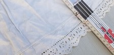 Vintage antik Leibwäsche Unterrock Rock Leinen BW Spitze Baumwolle 