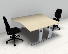 Doppelarbeitsplatz 2x PC-Schreibtisch Schreibtisch Büromöbel Doppelschreibtisch