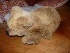 großer Steiff Urs Braun Bär 55cm 1994-1995 Webpelz  liegend abwaschbar kuschelig