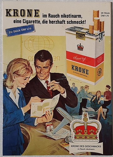 Krone zigaretten pappschild - krone,