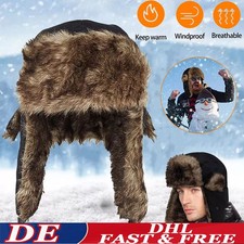 Fliegermütze Wintermütze Fellmütze Mütze Russische Pilotenmütze mit Ohrenklappen