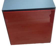 now! by hülsta "to go Box klein in Schiefergrau front rot Lack 37,5x37,5 cm Neu