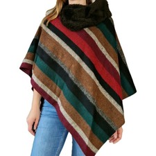 Tweed Poncho Überwurf Cape