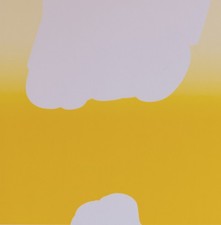 Alfons Lachauer Herbstblatt Abstrakt Konkrete Kunst signiert Lithografie 1980er