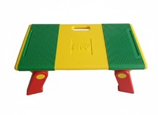 Lego Spieltisch mit Bauplatten klappbar rot grün gelb mit Fächern 1996 Vintage