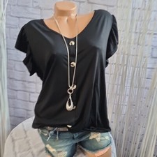 Lascana Shirt Top Gr. 44/46 bis 56/58 Kurzarm schwarz (4 851) Damen NEU