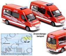 Mickon 50094 Decals MB Sprinter MTF MTW Feuerwehr Bremen passend Herpa 1:87 H0