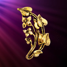 VTG Gold-Tone Floral Vine