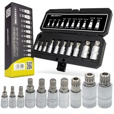 XZN Vielzahn Steckschlüsselsatz Bit 1/4" 3/8" 1/2" Steckschlüssel mit Stirnloch