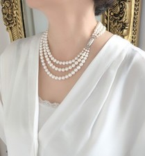 Collier 3 reihig, aus echten