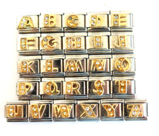 ABC ❤️ gold Strass ❤️Charms 9 mm Classic❤️passt zu Nomination⭐️