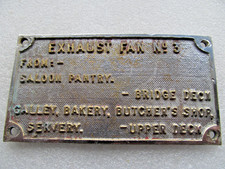 altes Schiffs Messing Schild -