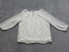 Designer Damenbluse / Shirt – Weiß, Langarm, Größe 52