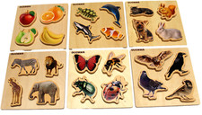 6 Stück Holz Puzzles mit je 4