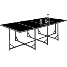 Tisch Gartentisch Esstisch Rattanmöbel Sitzgruppe Glastisch grau B-Ware