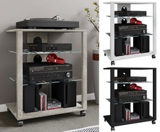 Hifi Möbel Rack Glas Phono Mediaregal Folas Rollen