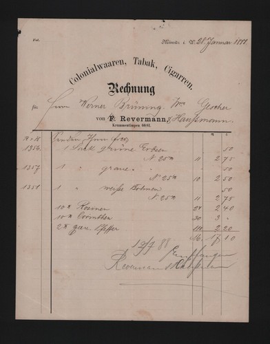 Münster rechnung 1888 f - 1888,,