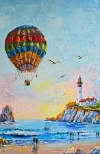 Heißluftballon ölbild 20x30 - heißluftballon,