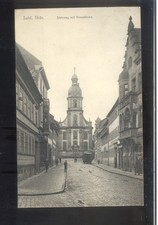 alte Ansichtskarte 1912 - Steinweg mit Kreuzkirche-gelaufen