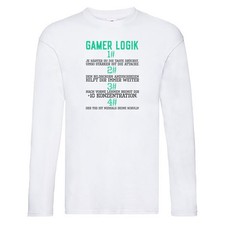 Gamer Logik | Gaming Regeln | Zocker | PC | Nerd | Freunde Long Sleeve Weiß