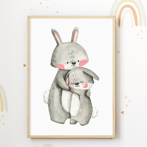Hase mama kind kinderzimmer - hase,