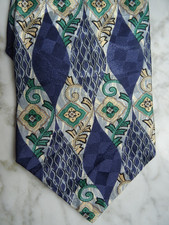 BARTON MODA ITALY Designer Krawatte 100%Seide # TOP DESIGN IN BLAU/GRÜN/GRAU #