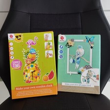 Basteln mit Holz, Uhr + 3D Bild mit Rahmen  zum selber basteln, neu