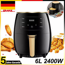 Heißluftfritteuse XXL Air Fryer 2400W Fritteusen Heißluft Ofen Friteuse Schwarz