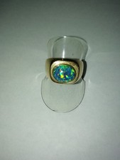 Echter,leuchtender Opal Ring Gelbgold Gold 585 gestempelt Gr.ca19 H ca.1,3  5Gr