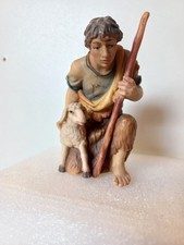 Schafhirte kniend, königliche Krippe (14 cm), Grödner Schnitzerei, bemalt