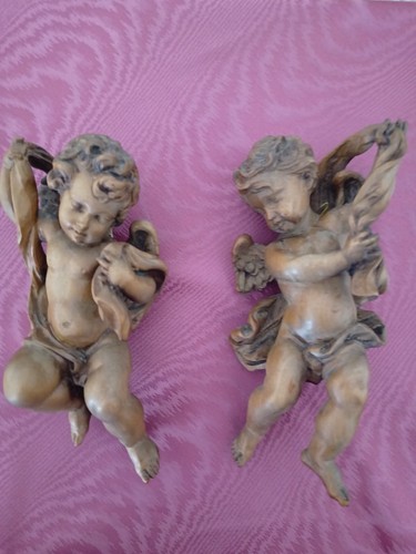Putto engel holz geschnitzt - holz,