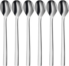 WMF Nuova Latte Macchiato Löffel Set 6-Teilig, Lange Löffel 19 Cm, Joghurtlöffel