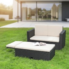 Gartensofa mit fußbank - gartensofa,