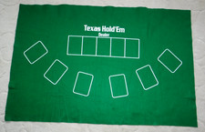 Dünne Poker Tischauflage Tuch Filz Pokertuch Texas Hold´Em  - 60 x 90 cm - Grün